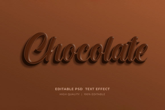 Chocolate 3D Text Effect PSD Mockup: Elevate Your Design with Realistic Typography