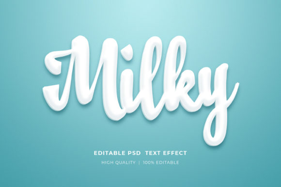 Elevate Designs with Milky 3D Text Effects