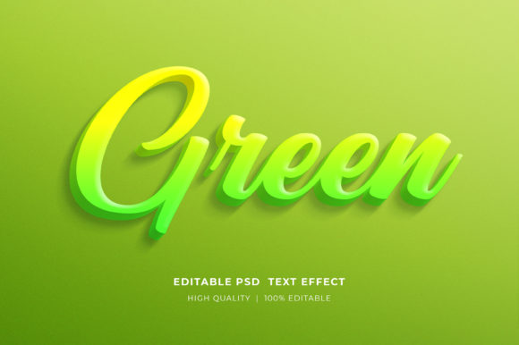 Green Editable Text Effect Mockup Guide