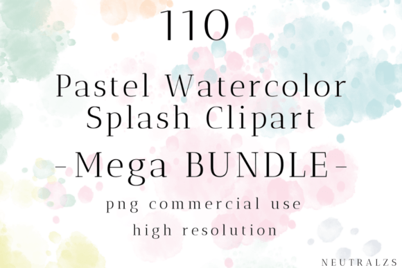 Pastel Watercolor Splash PNG Bundle