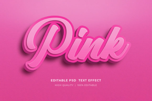 Pink 3D Text Effect PSD Mockup Guide