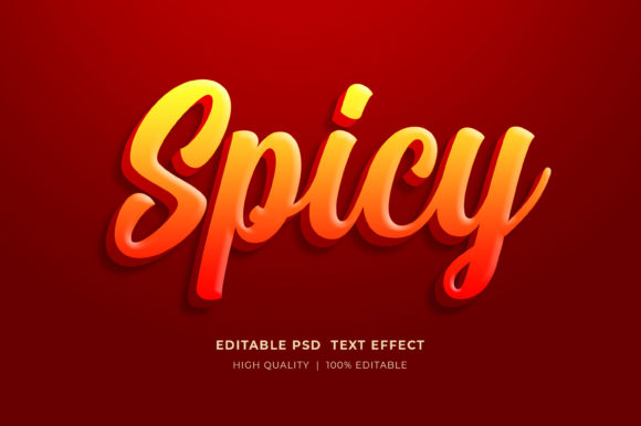 Spicy 3D Text Effect PSD Mockup