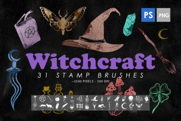 Witchcraft Stamp Brushes: Elevating Digital Design with High-Resolution Mystical Elements